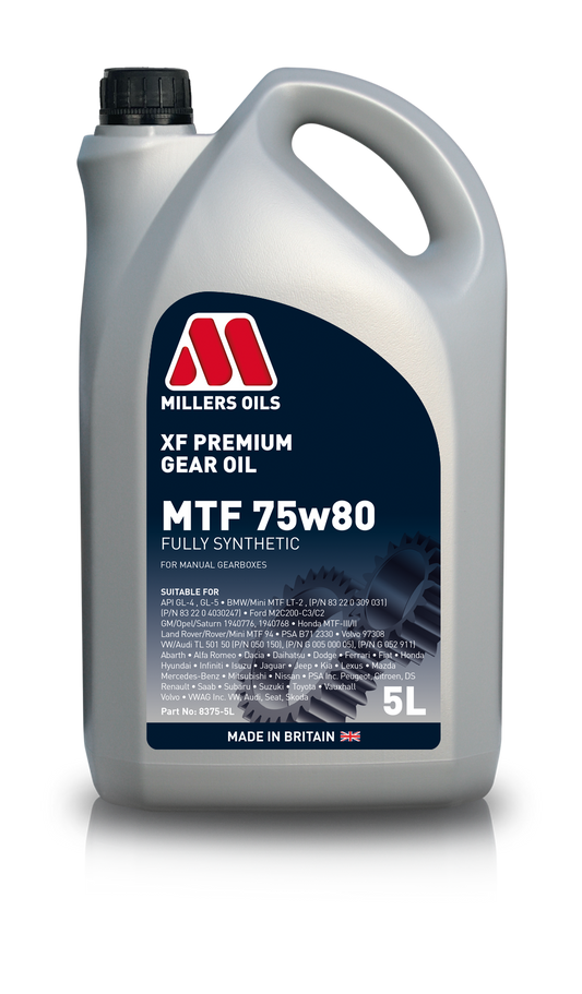 Millers XF Premium MTF 75W-80 Gear Oil - 5 Litres | LRT Lubricants Shop
