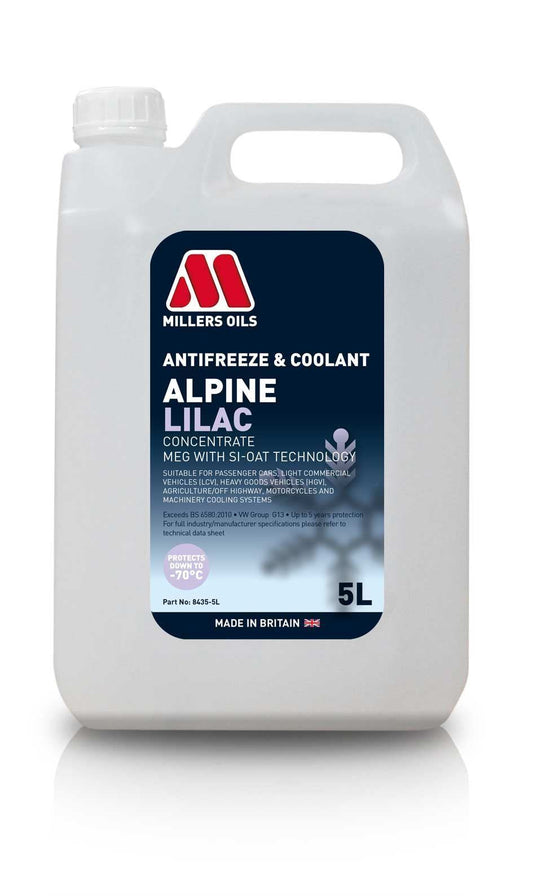 Millers Alpine Antifreeze & Coolant Concentrate Lilac - 5 Litres | LRT Lubricants Shop