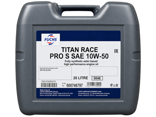 Fuchs Titan Race Pro S 10W-50 Race Oil - 20 Litres | LRT Lubricants Shop