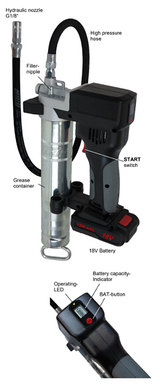 Mato Accu-Greaser Battery Operated Grease-Gun - 4.00 Ah 18V - Professional-S | LRT Lubricants Shop