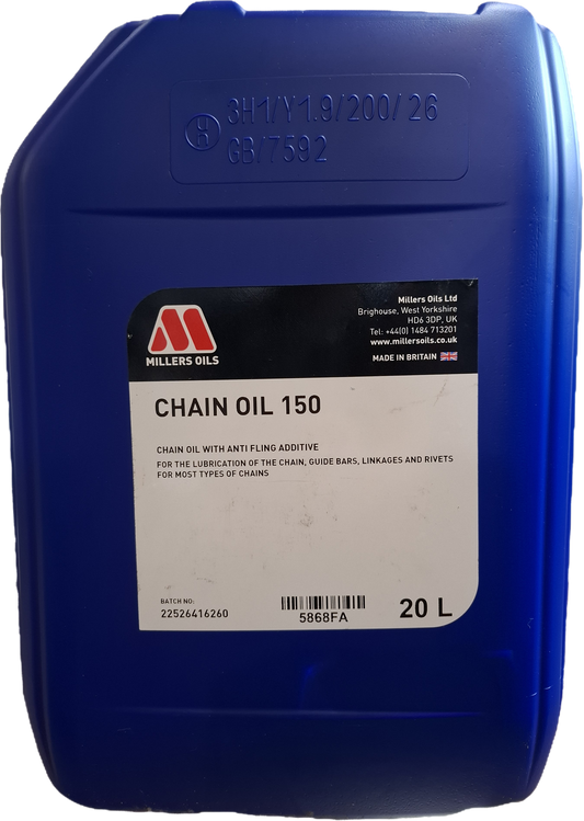 Millers Chainsaw Oil 150 SAE 40 - Medium - 20 Litres | LRT Lubricants Shop