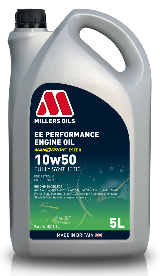 Millers EE Performance 10W50 Engine Oil - 5 Litres | LRT Lubricants Shop